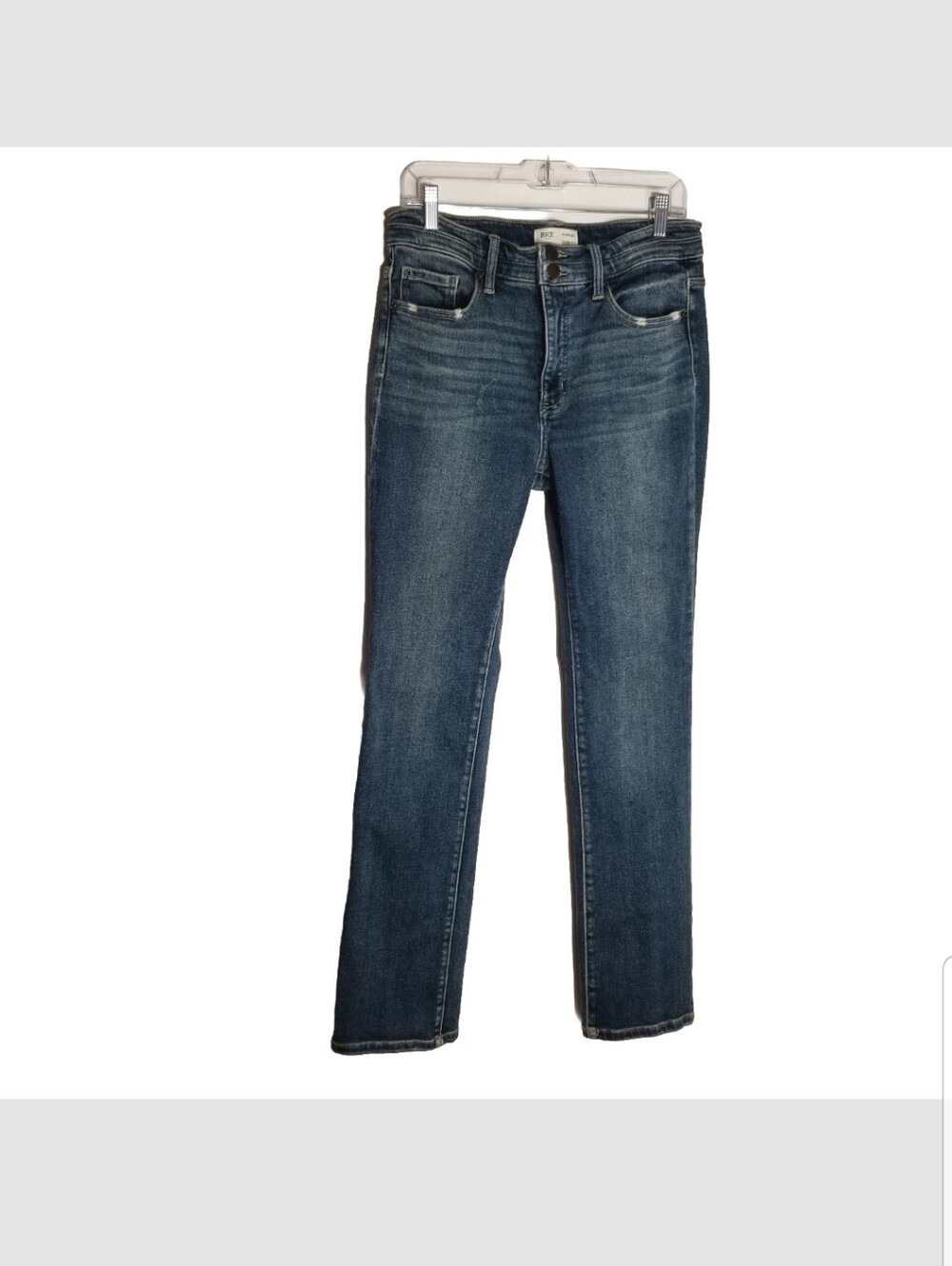 BKE Parker Jeans Women's 29x32 Actual 30x33 Blue High Rise Straight Distressed
